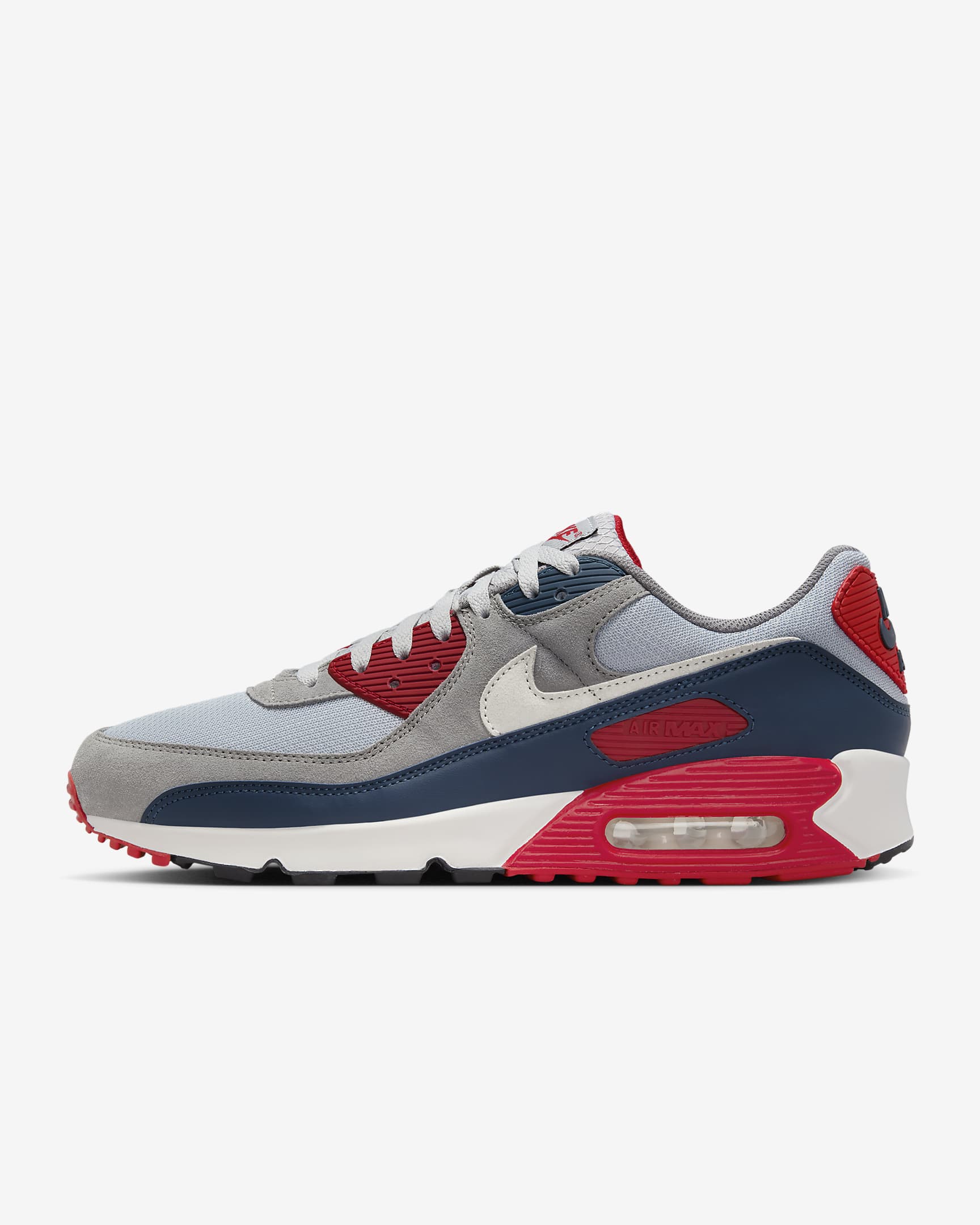 Nike Air Max 90 Light Smoke Grey/Armory Navy/Fire Red/Phantom DM0029-005