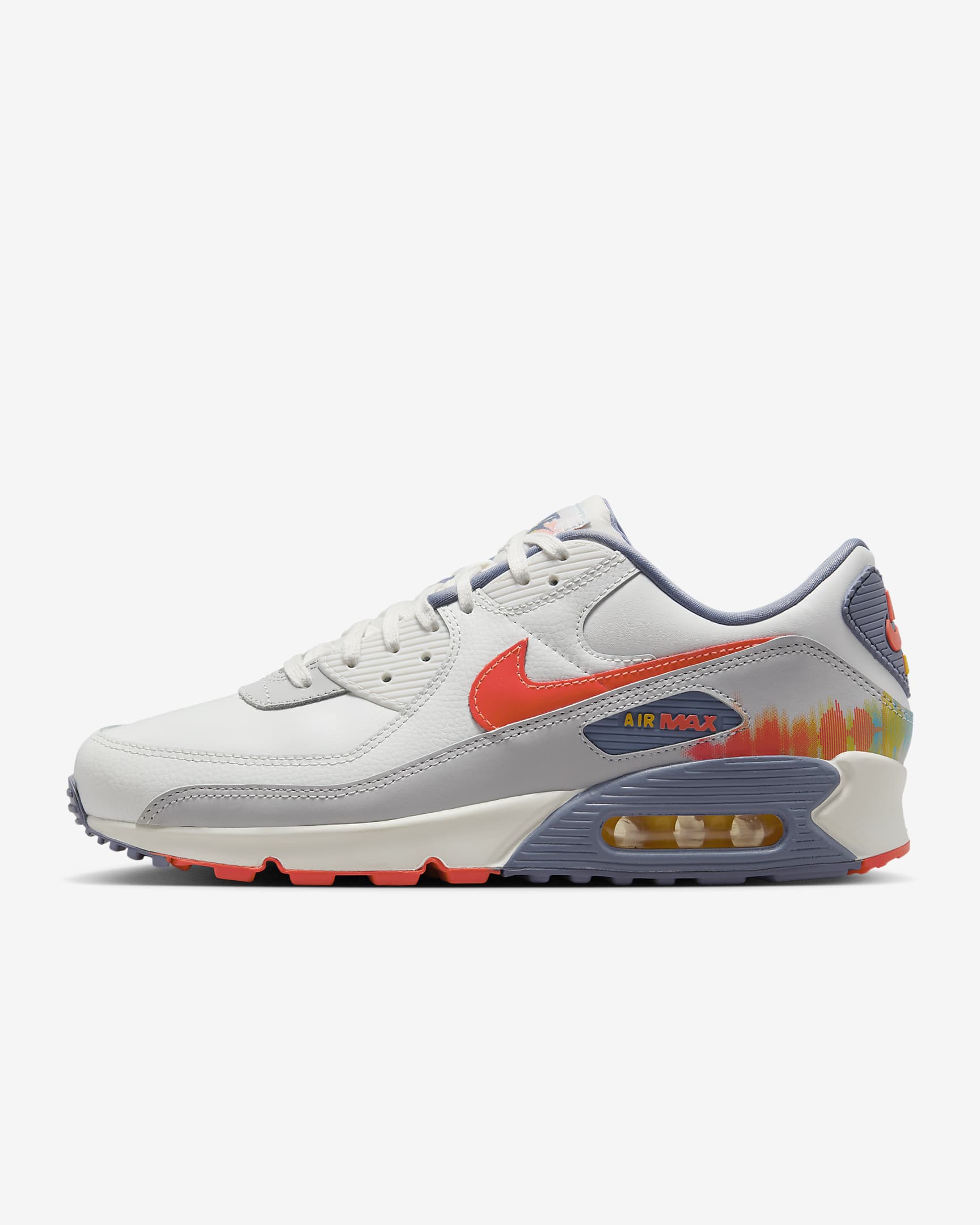 Nike Air Max 90 Premium Summit White/Ashen Slate/Pure Platinum/Bright Crimson HJ9147-121