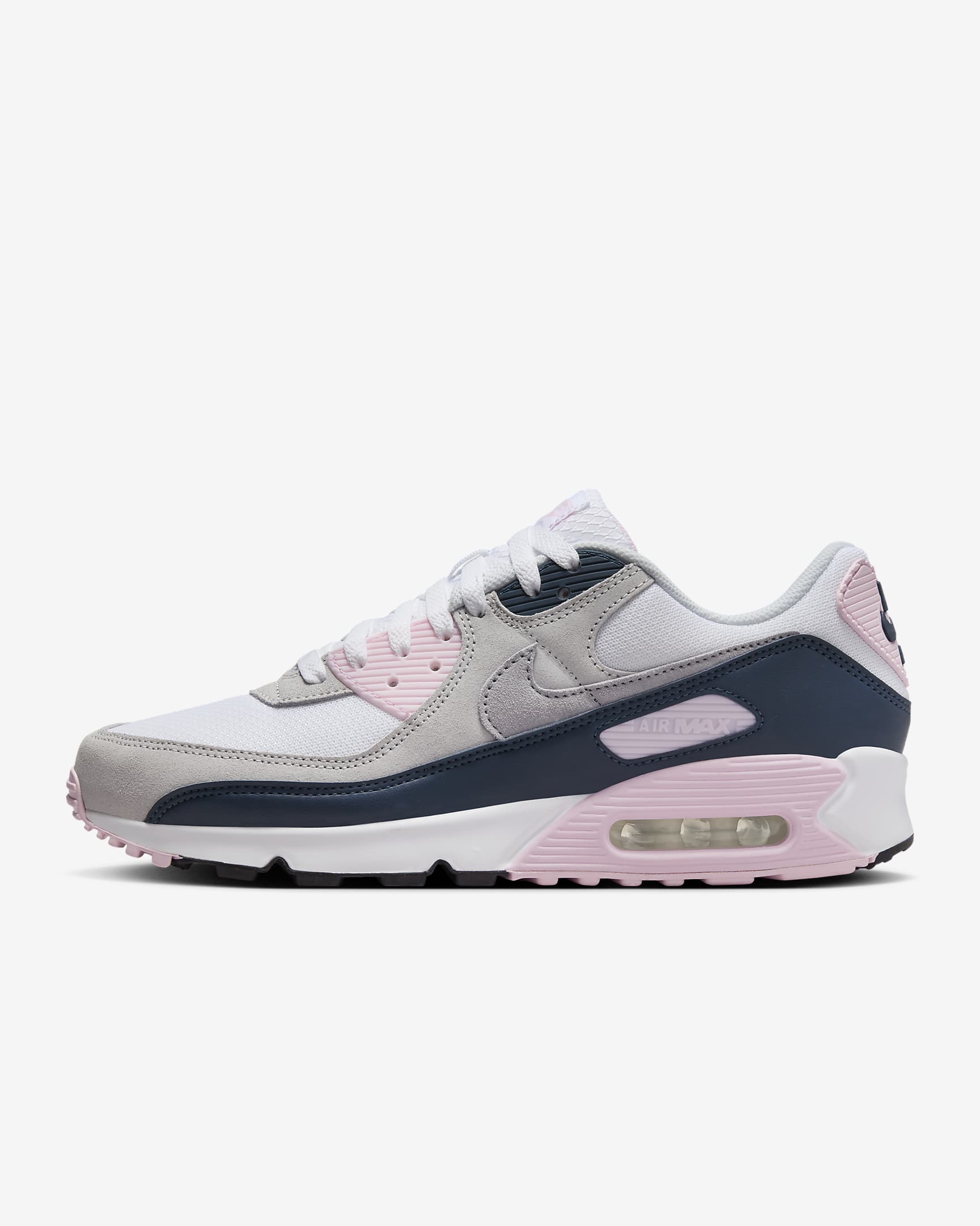 Nike Air Max 90 White/Pink Foam/Armory Navy/Wolf Grey DM0029-106