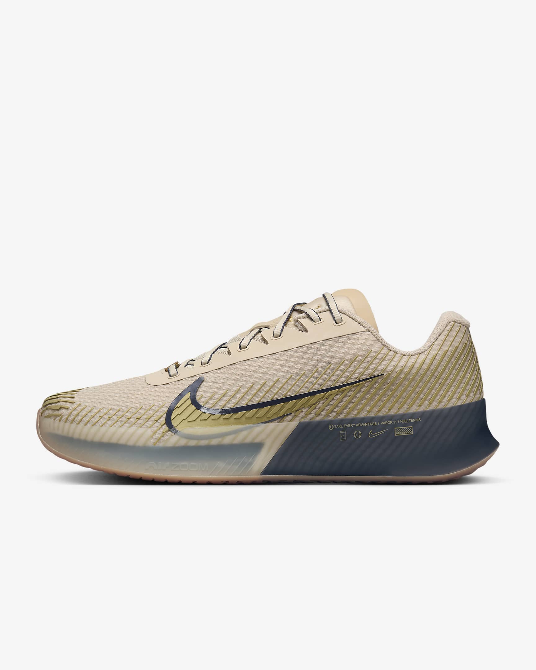 Nikecourt Vapor 11 Premium Sanddrift/Thunder Blue/Gum Medium Brown/Metallic Gold FN4735-101