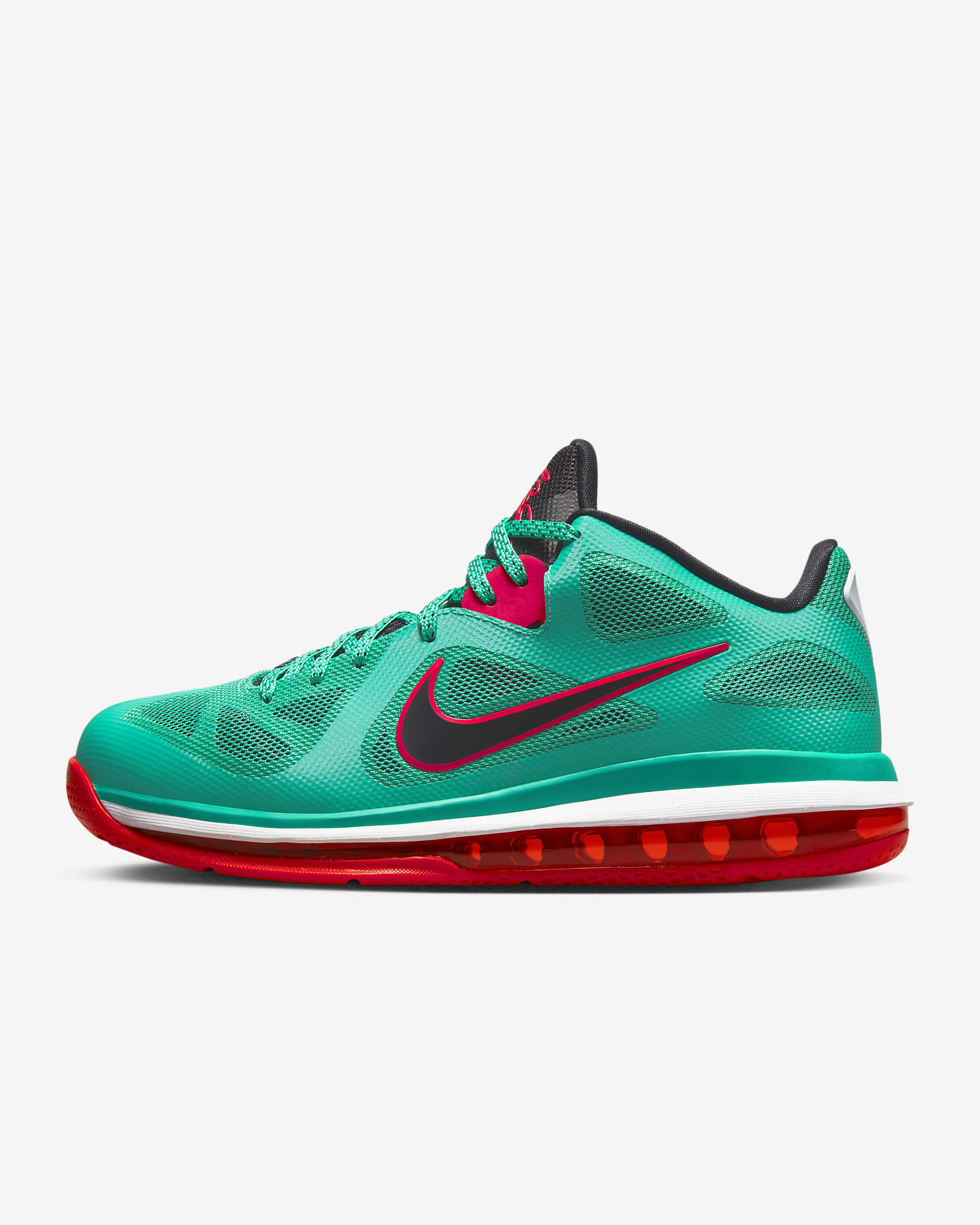 Nike Lebron 9 Low New Green/Action Red/White/Black DQ6400-300