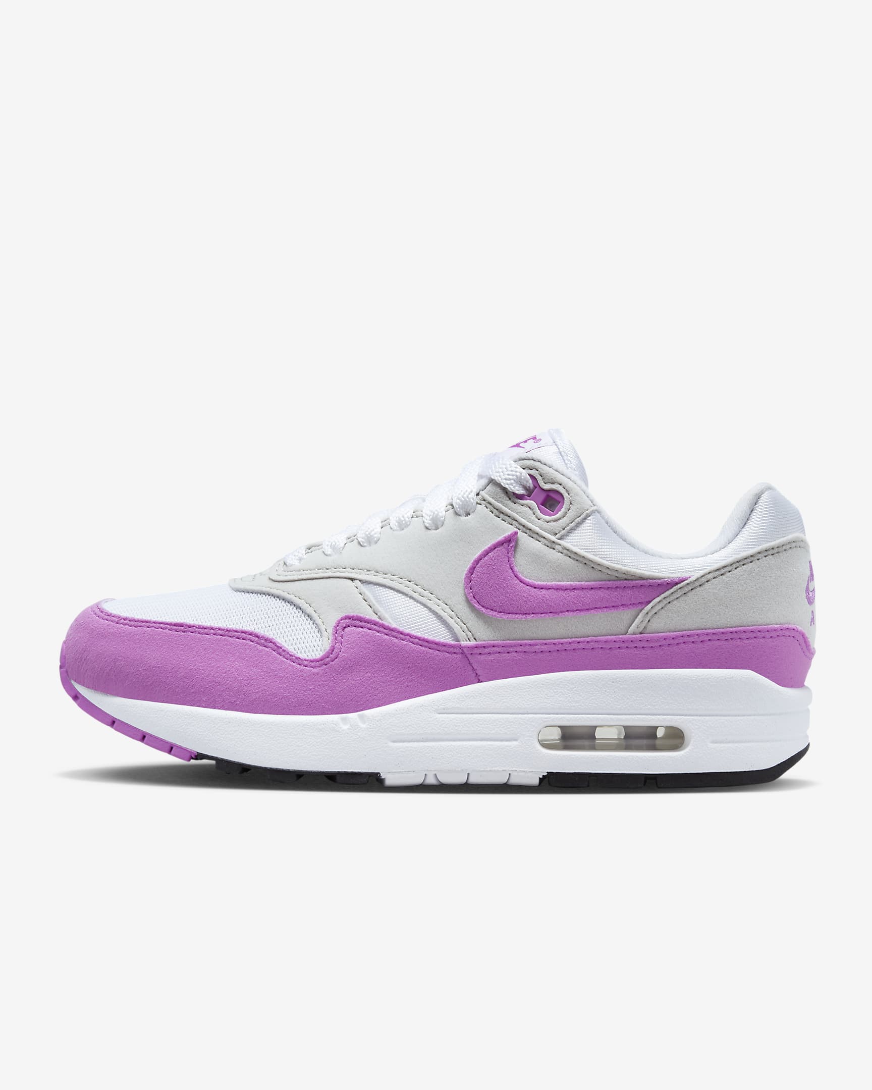 Nike Air Max 1 Neutral Grey/White/Black/Fuchsia Dream DZ2628-001