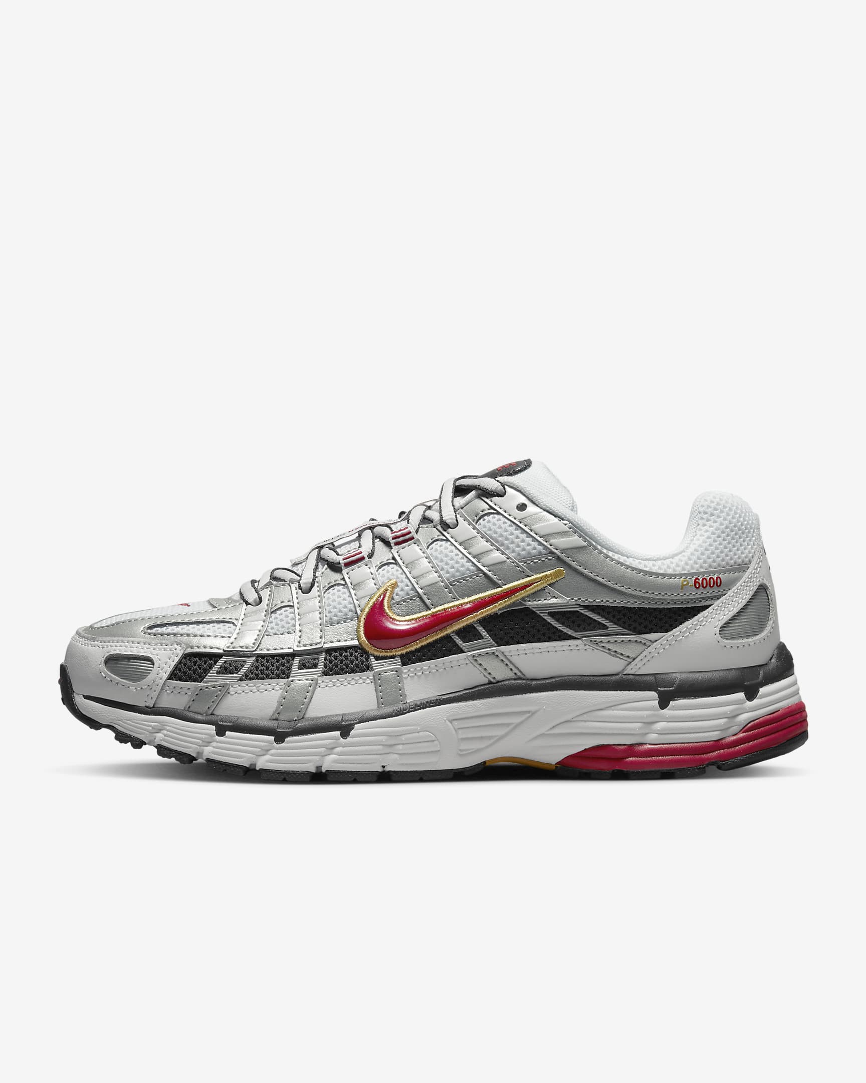 Nike P-6000 White/Metallic Platinum/Dark Charcoal/Varsity Red BV1021-101