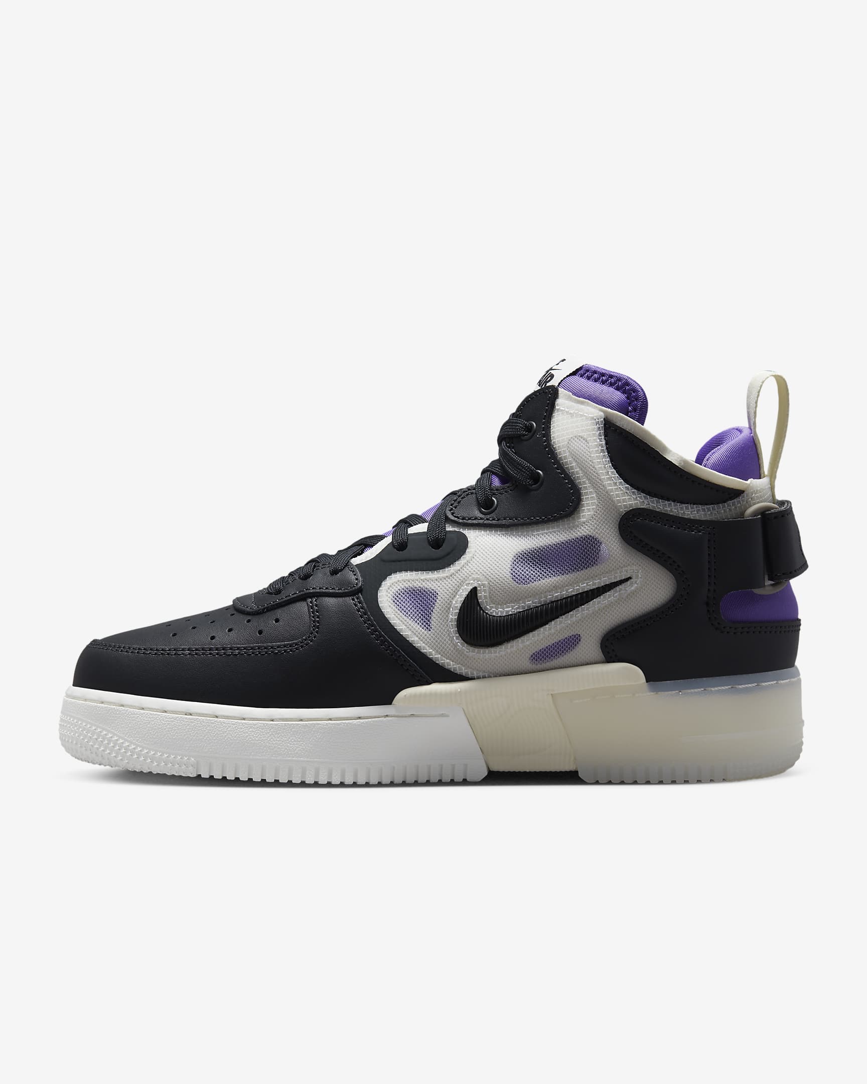 Nike Air Force 1 Mid React Off Noir/Action Grape/Sail/Off Noir DQ1872-001