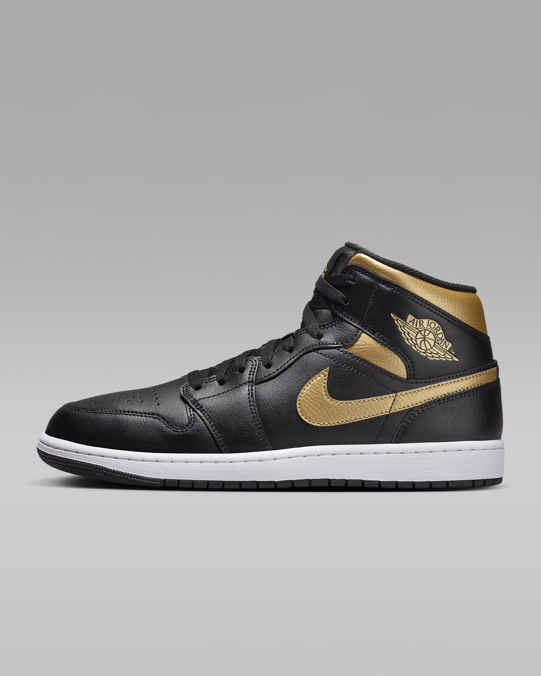 Air Jordan 1 Mid Black/White/Metallic Gold DQ8426-071