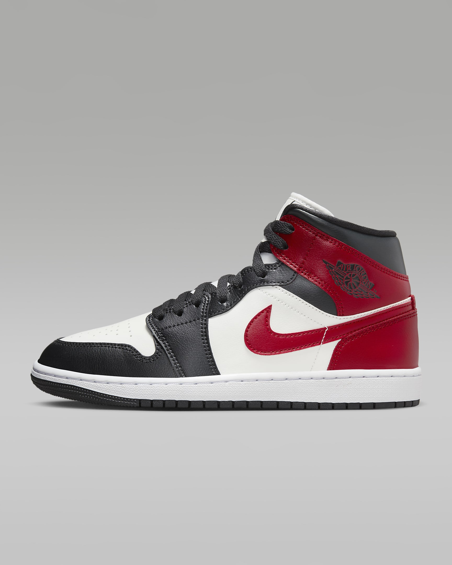 Air Jordan 1 Mid Sail/Off Noir/White/Gym Red BQ6472-160