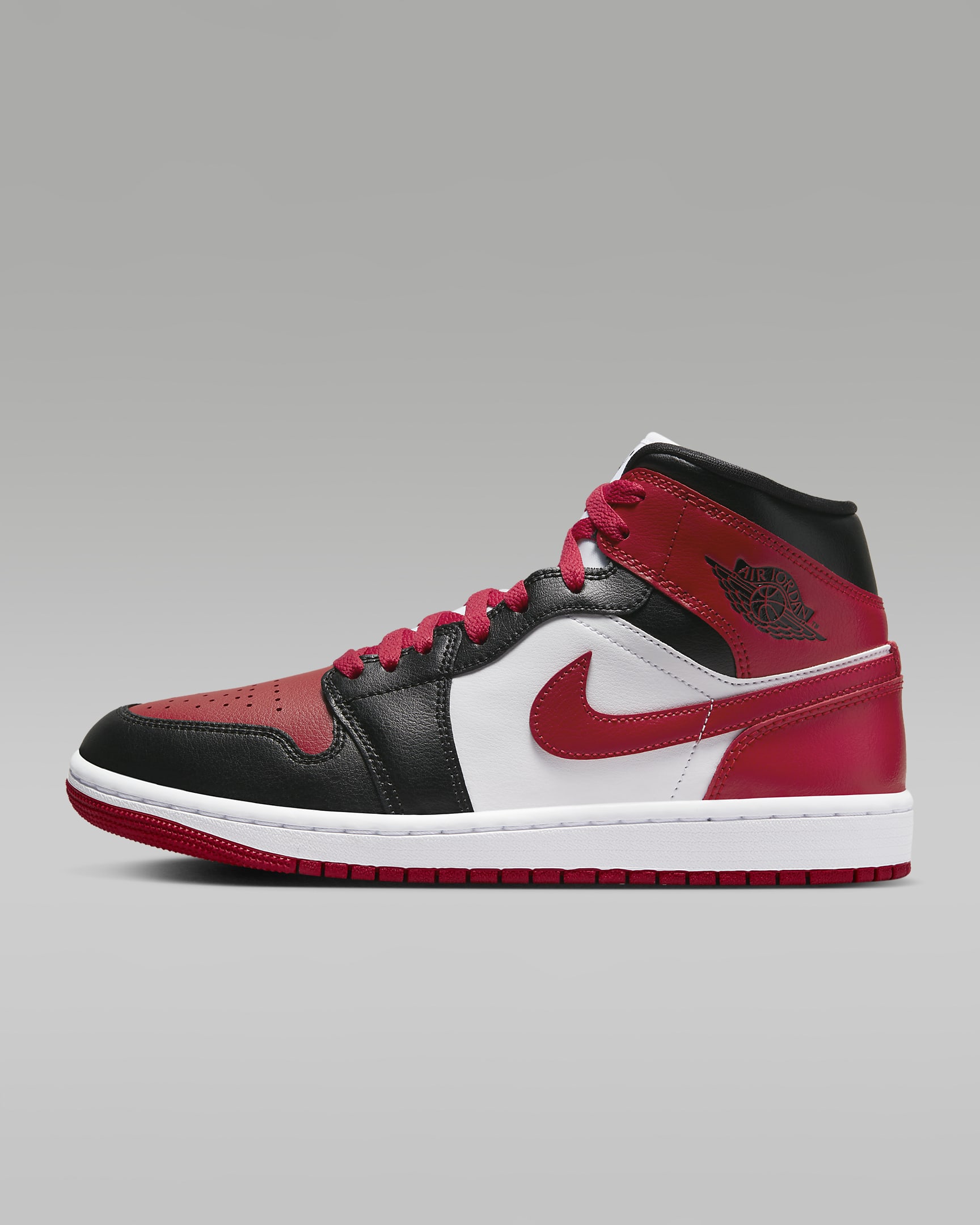 Air Jordan 1 Mid Black/White/Gym Red BQ6472-079