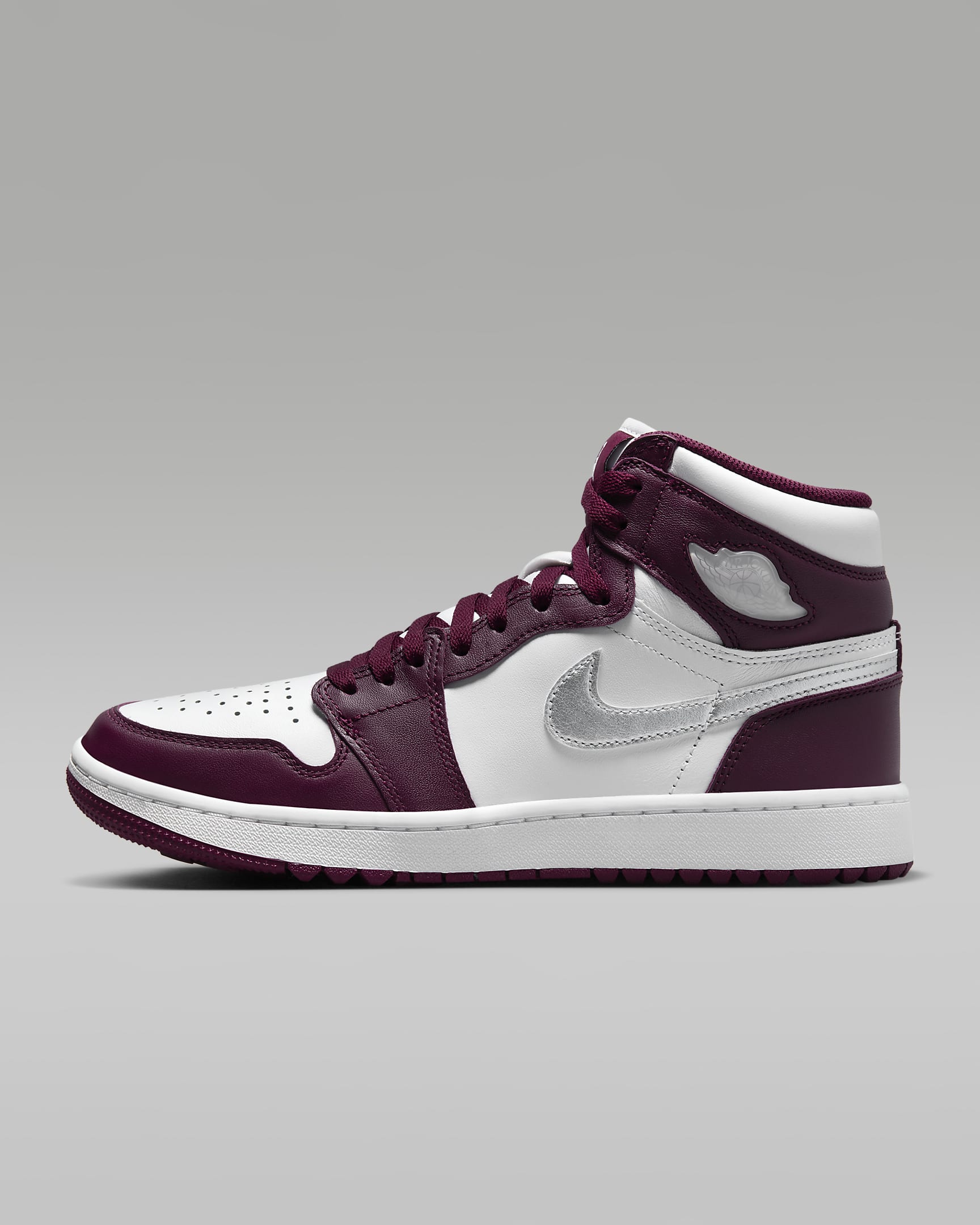 Air Jordan I High G White/Bordeaux/Metallic Silver DQ0660-103